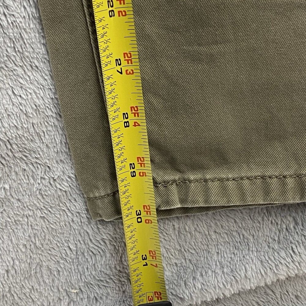 Matchstick Mens Sz XL/34 Olive Green Straight Leg Cotton Chino Pants 5 Pocket - Picture 7 of 8